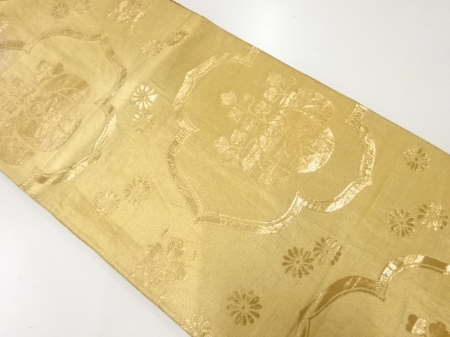 JAPANESE KIMONO / ANITQUE FUKURO OBI / SILK / WOVEN PAULOWNIA